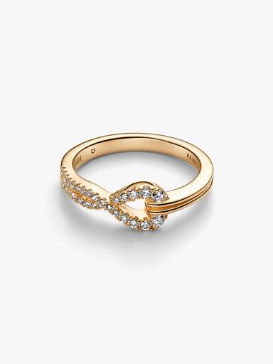 Bague à double rangée pavée de diamants cultivés en laboratoire Pandora Infinite