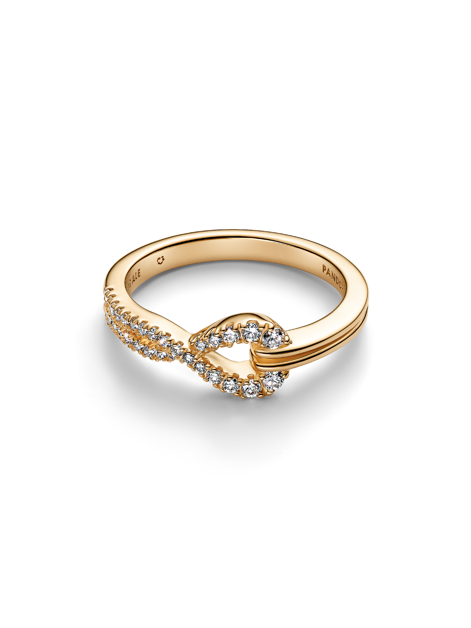 Bague à double rangée pavée de diamants cultivés en laboratoire Pandora Infinite
