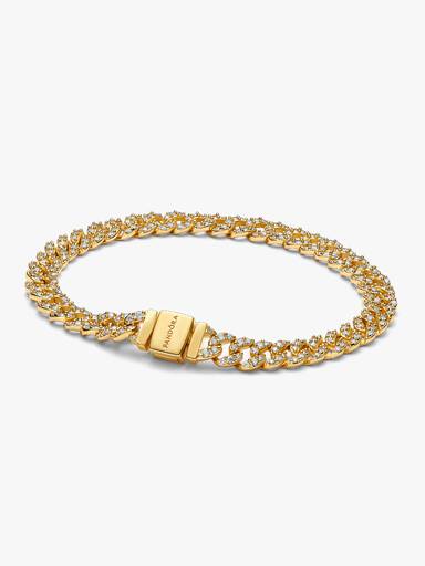 Bracelet à chaîne cubaine pavé