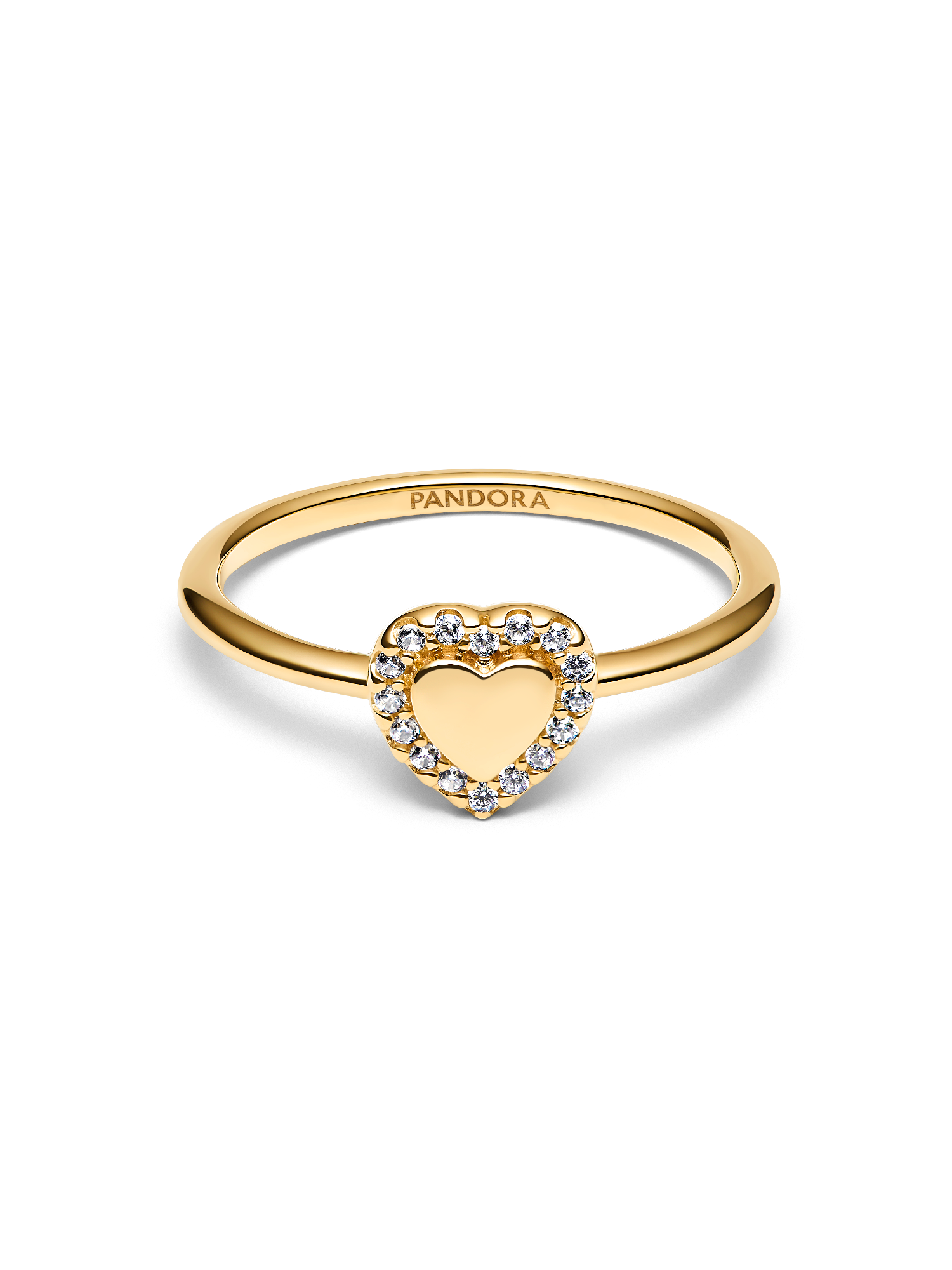 Engravable Heart Halo Ring
