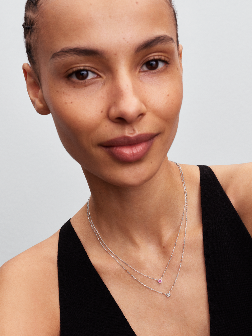 Collier avec pendentif à diamant cultivé en laboratoire en serti clos Pandora Era