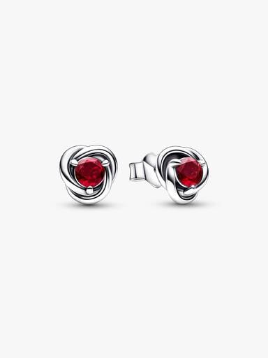 VENTE FINALE - Clous d’oreilles Cercle éternel rouge véritable de juillet