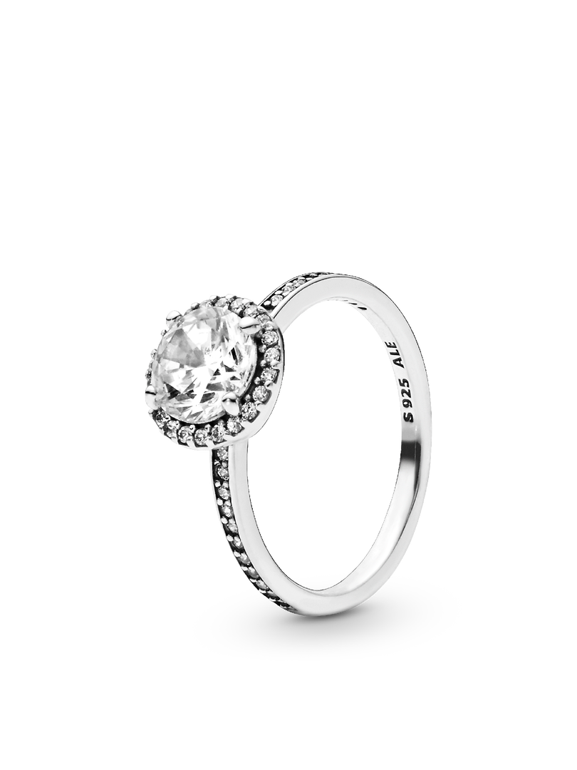 True Elegance Round Halo Ring Set