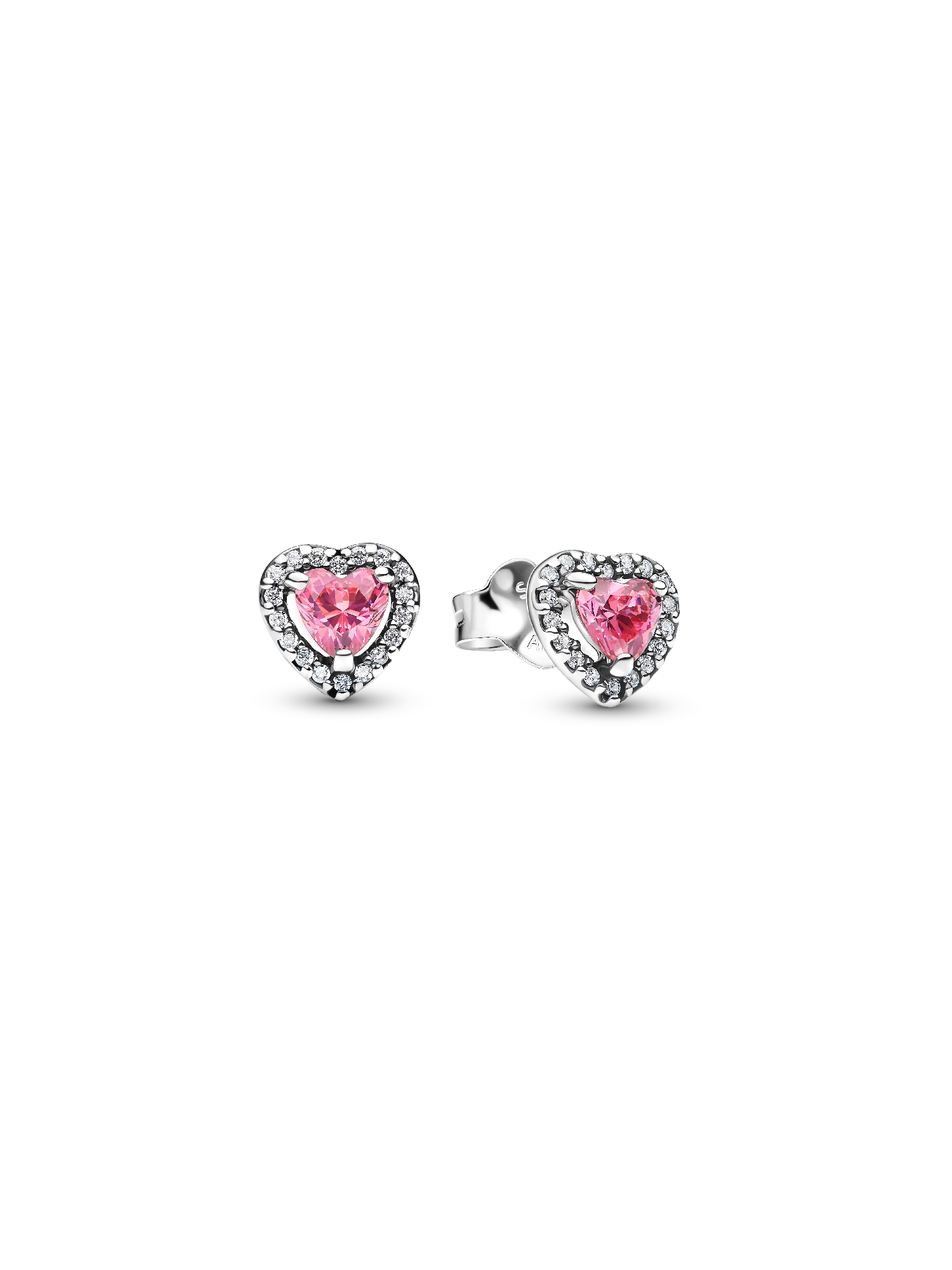Elevated Pink Heart Stud Earrings