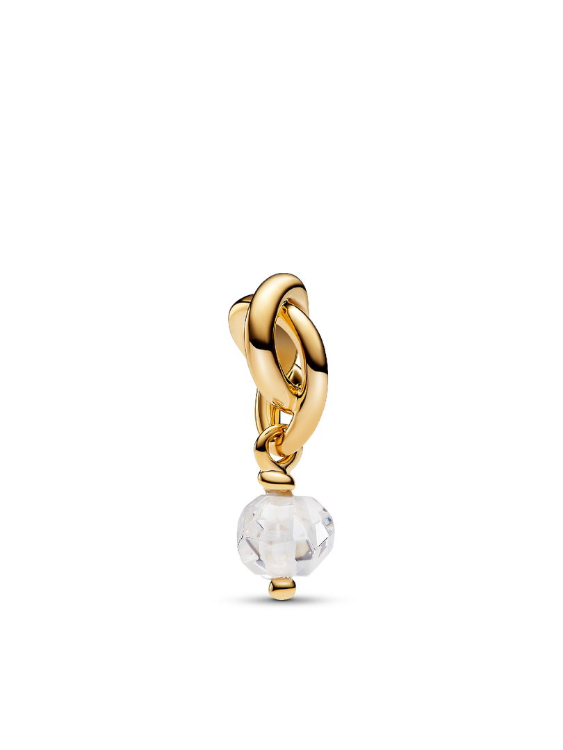 Collier à pendentif gravable avec charm Cercle éternel d'avril