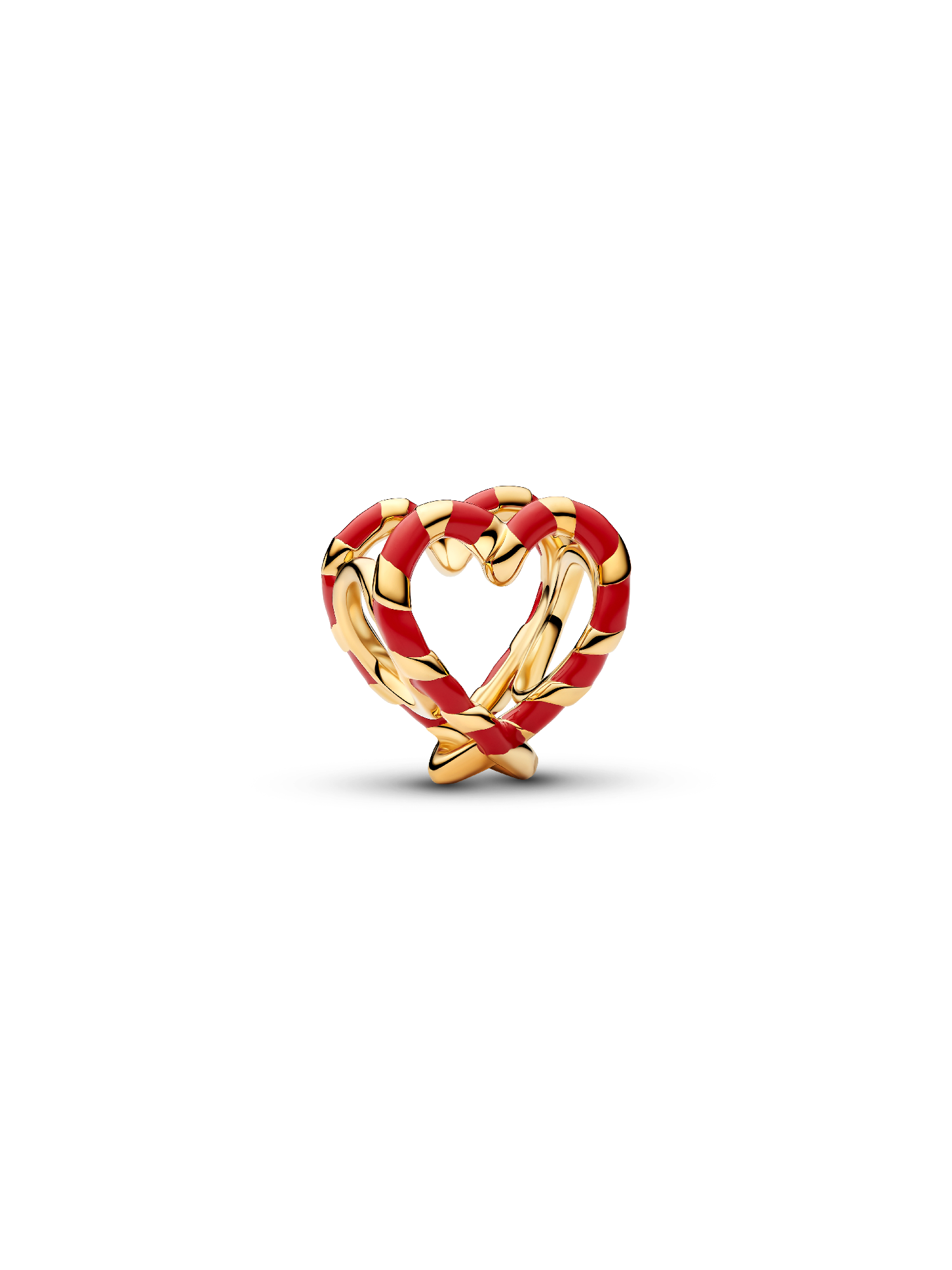Candy Cane Openwork Heart Charm