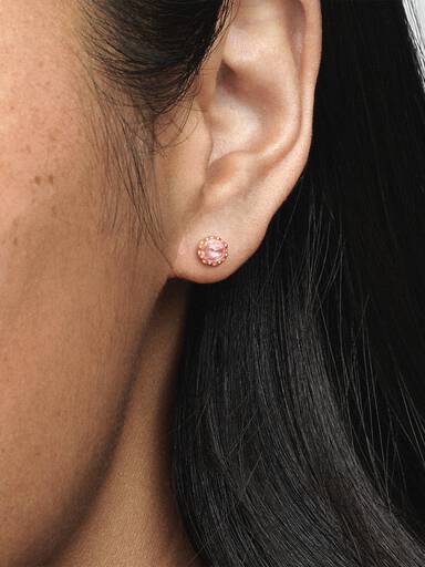 FINAL SALE - Pink Sparkling Crown Stud Earrings