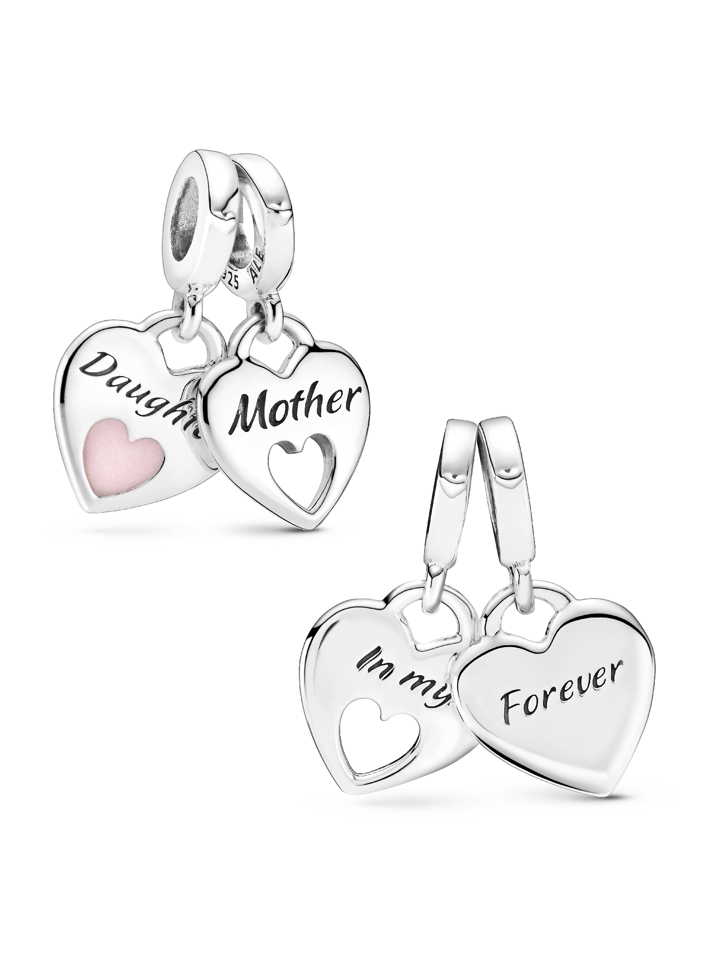 Double Heart Split Dangle Charm