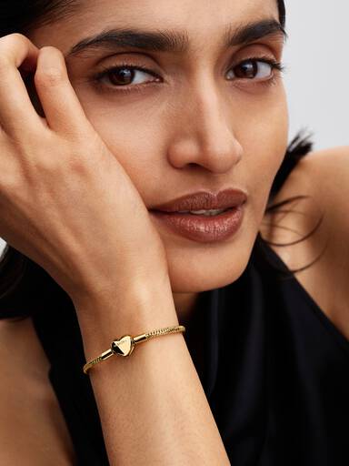 Bracelet à chaîne serpentine acetté avec fermoir en cœur