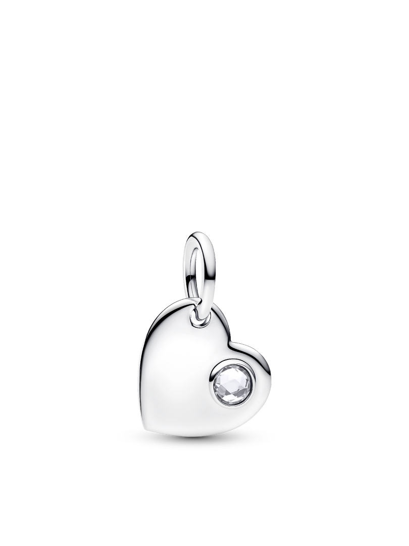 April Birthstone Heart Pendant Necklace