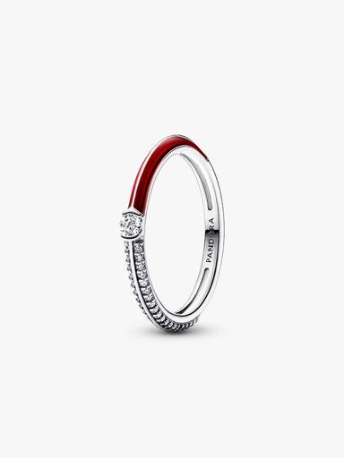 VENTE FINALE - Bague Double pavé et rouge Pandora ME