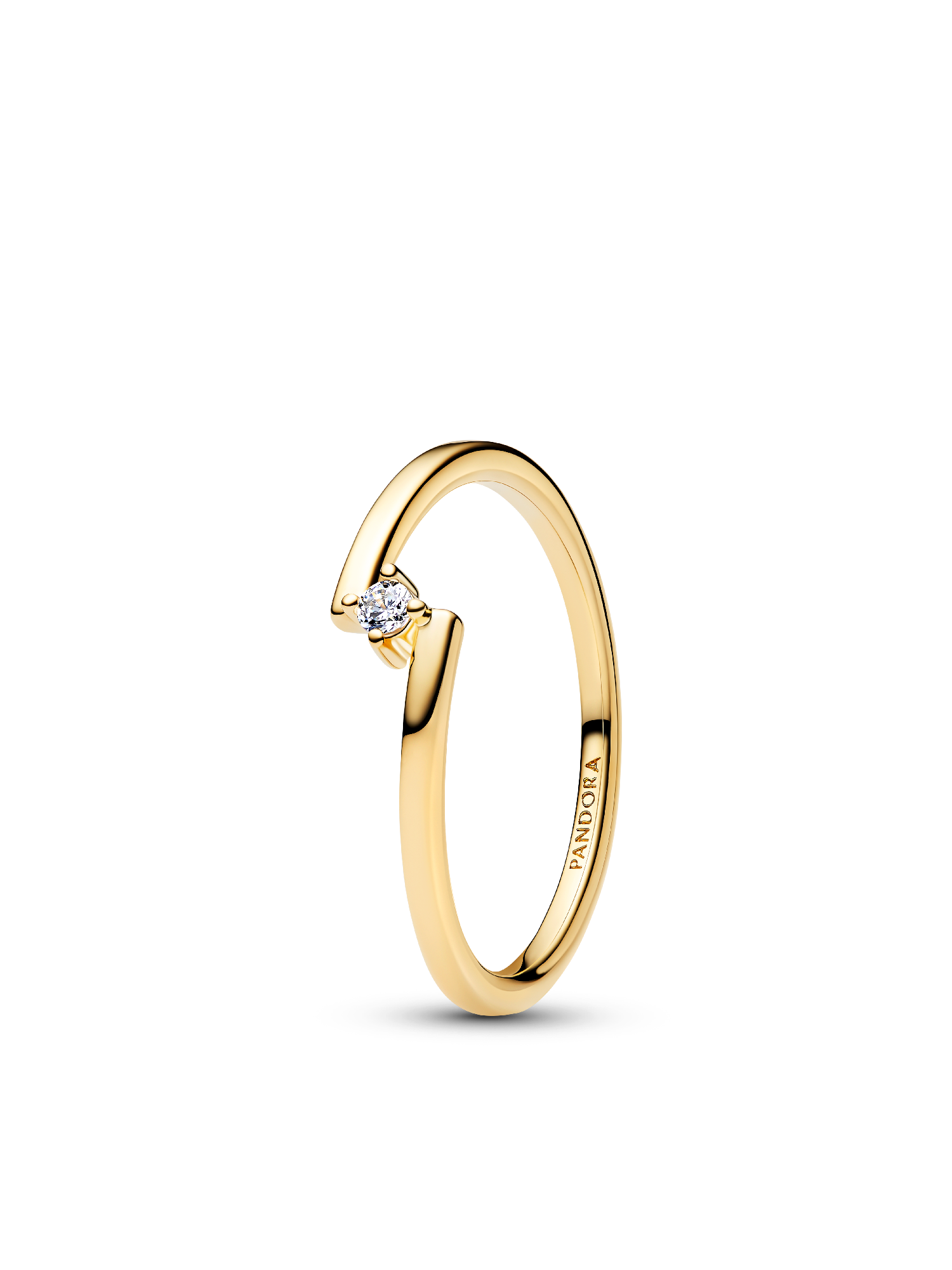 Gold-Plated Split Solitaire Pavé Ring Stack