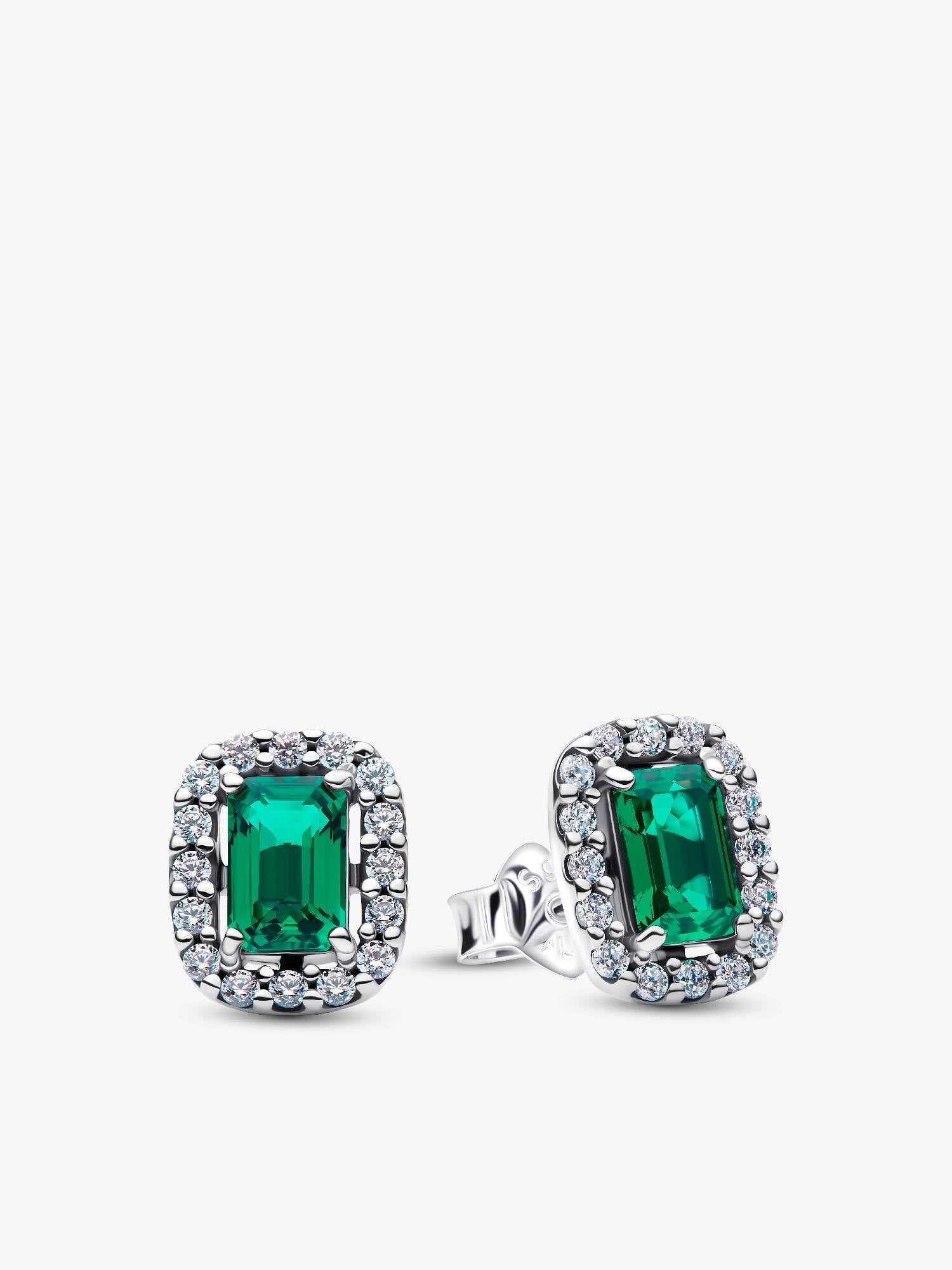 Sparkling Rectangular Stud Earrings