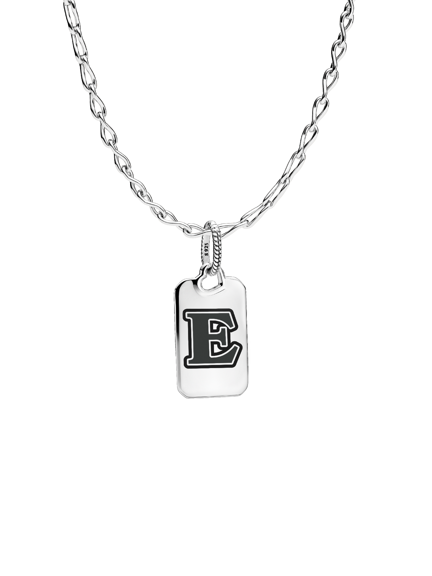 Letter E Rectangle Pendant
