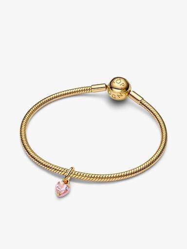 Pink Chakra Heart Charm Bracelet Set