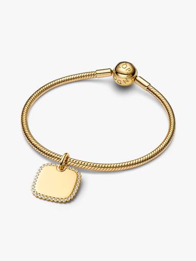 Pendentif étiquette carrée à graver
