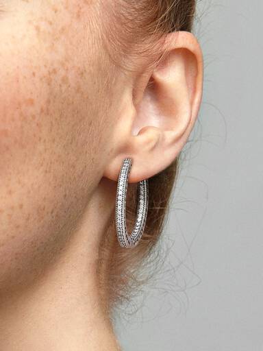 Sparkle & Hearts Hoop Earrings