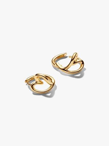 Organically Shaped Heart Small Hoop Earrings