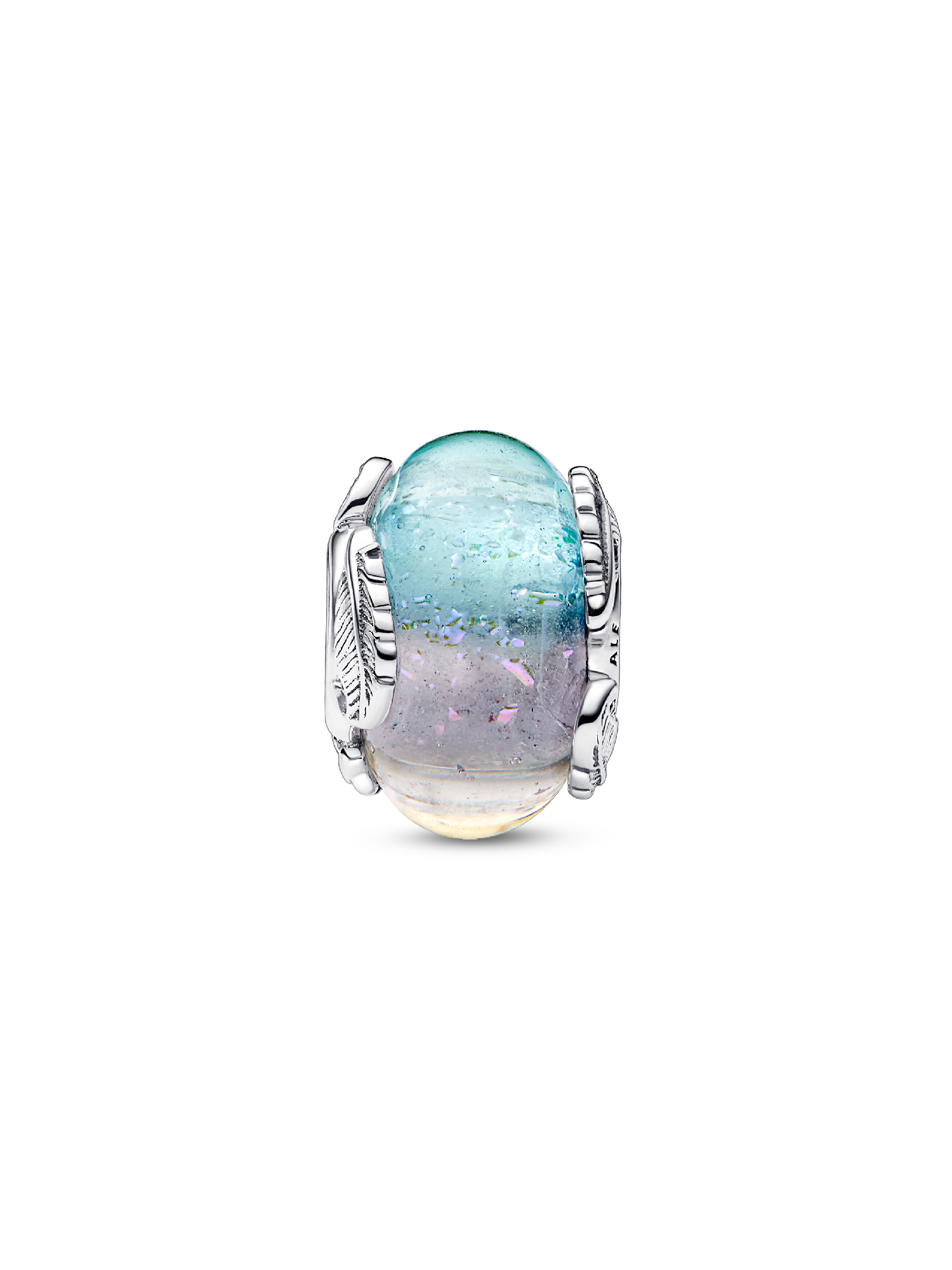 Multicolour Murano Glass & Curved Feather Charm