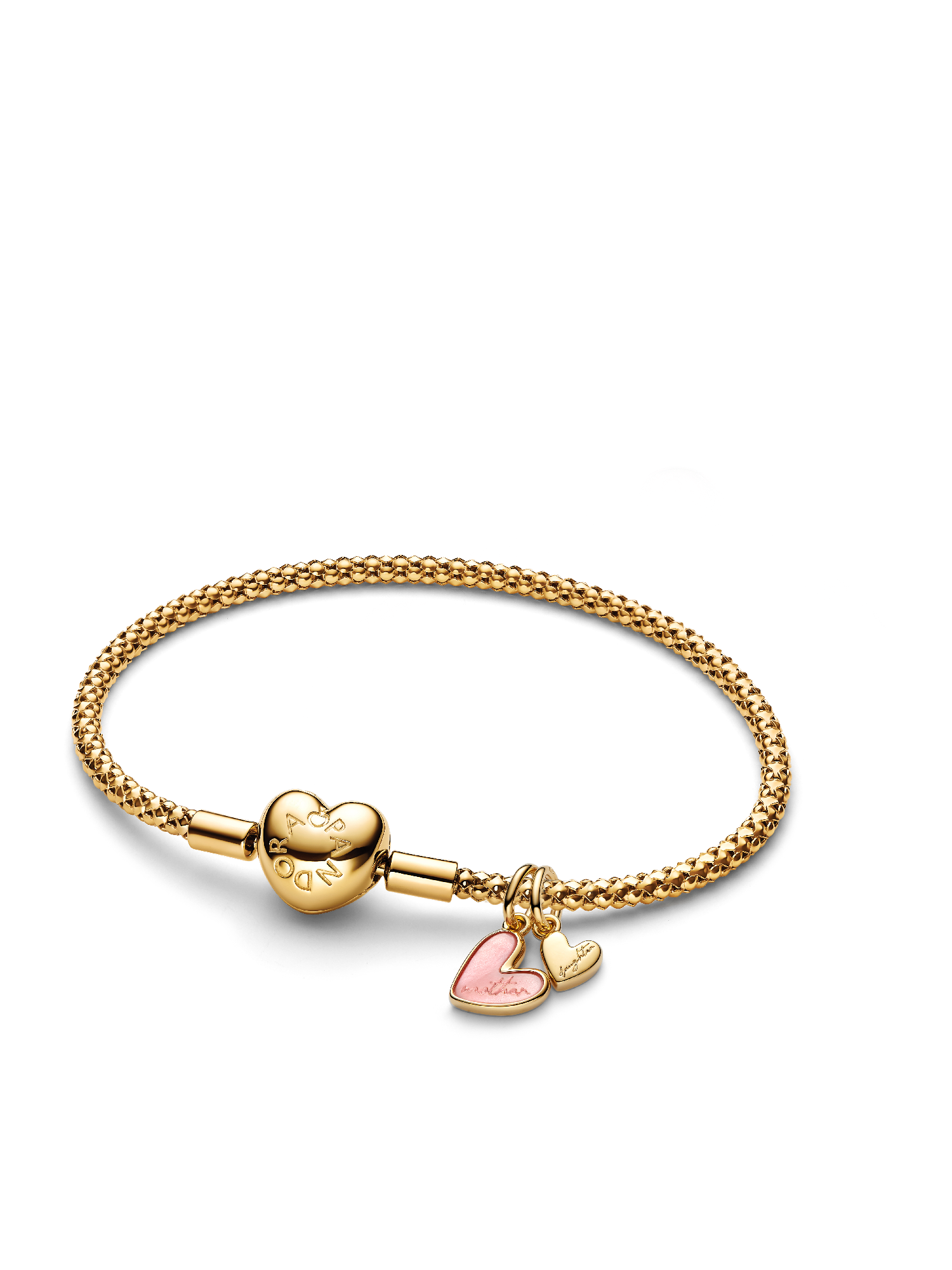 Bracelet avec charm séparable gravé Mère-fille