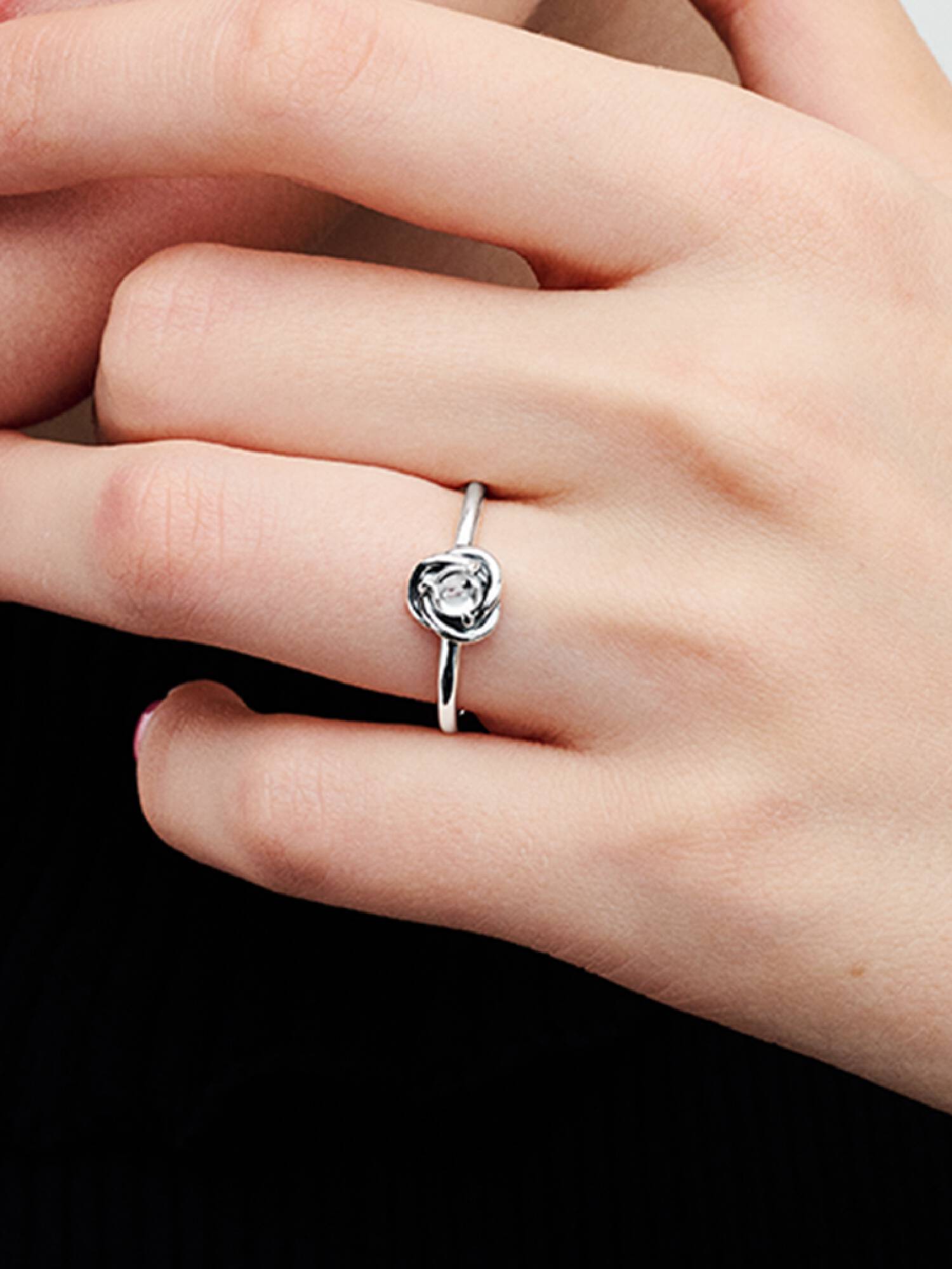 April Clear Eternity Circle Ring