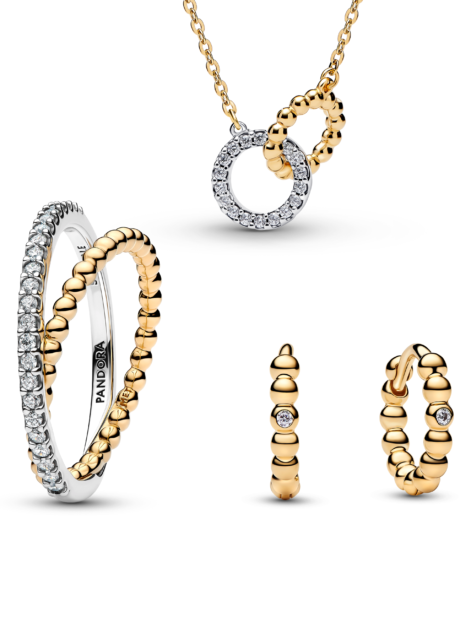 Ensemble de bijoux croisé et perlé