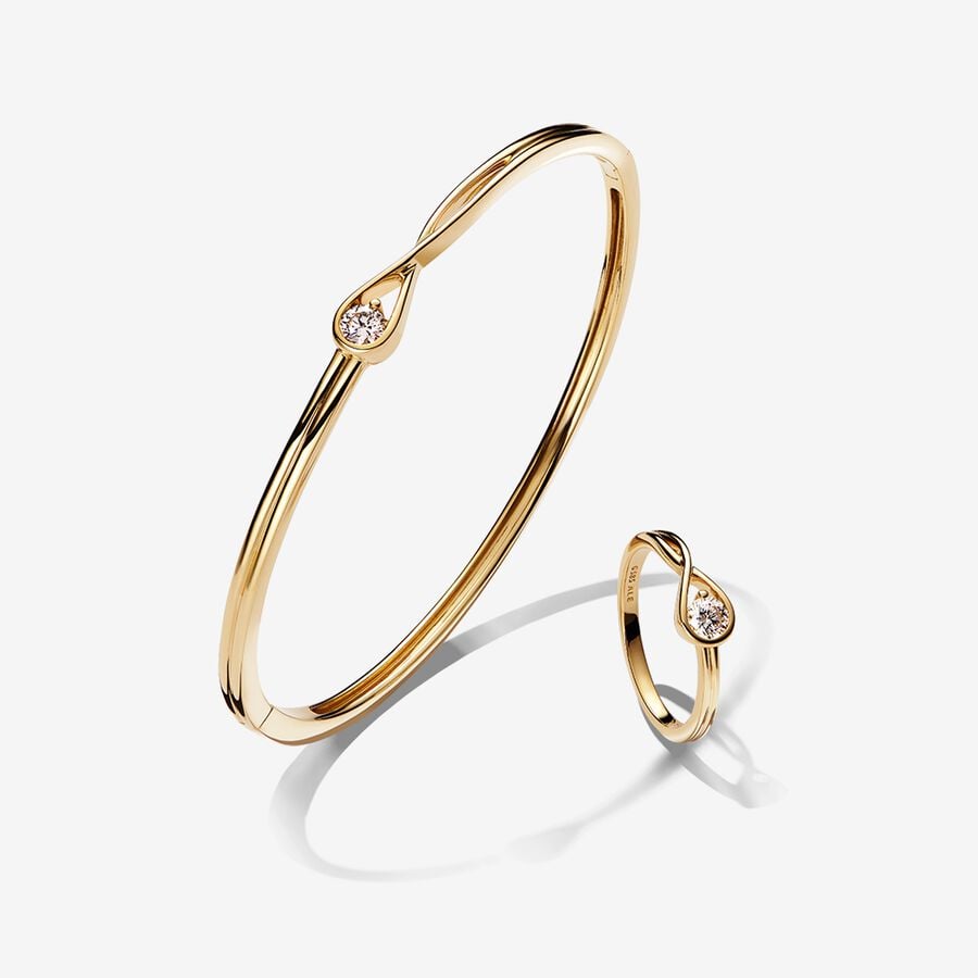 Pandora Infinite Lab-grown Diamond Bracelet and Ring Set 0.50 ct tw 14k Gold image number 0