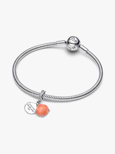 Charm-pendentif double Coquillage corail