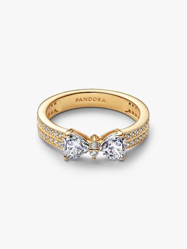 Bague Boucle scintillante à double rangée