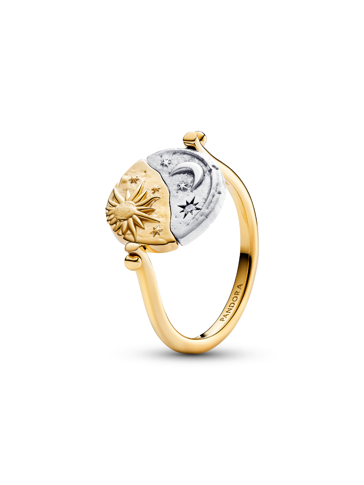 Bague Médaillon réversible Soleil et lune
