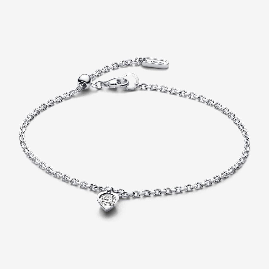 Pandora Talisman diamant cultivé en laboratoire bracelet à chaine cœur avec 0,25 carat tw en argent sterling image number 0