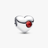 January Engravable Red Stone Heart Charm January Engravable Red Stone Heart Charm