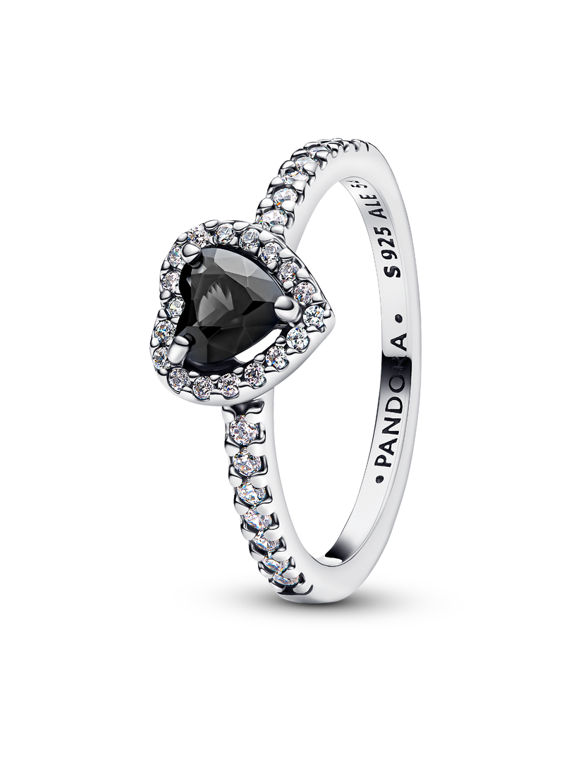 Elevated Black Heart Ring