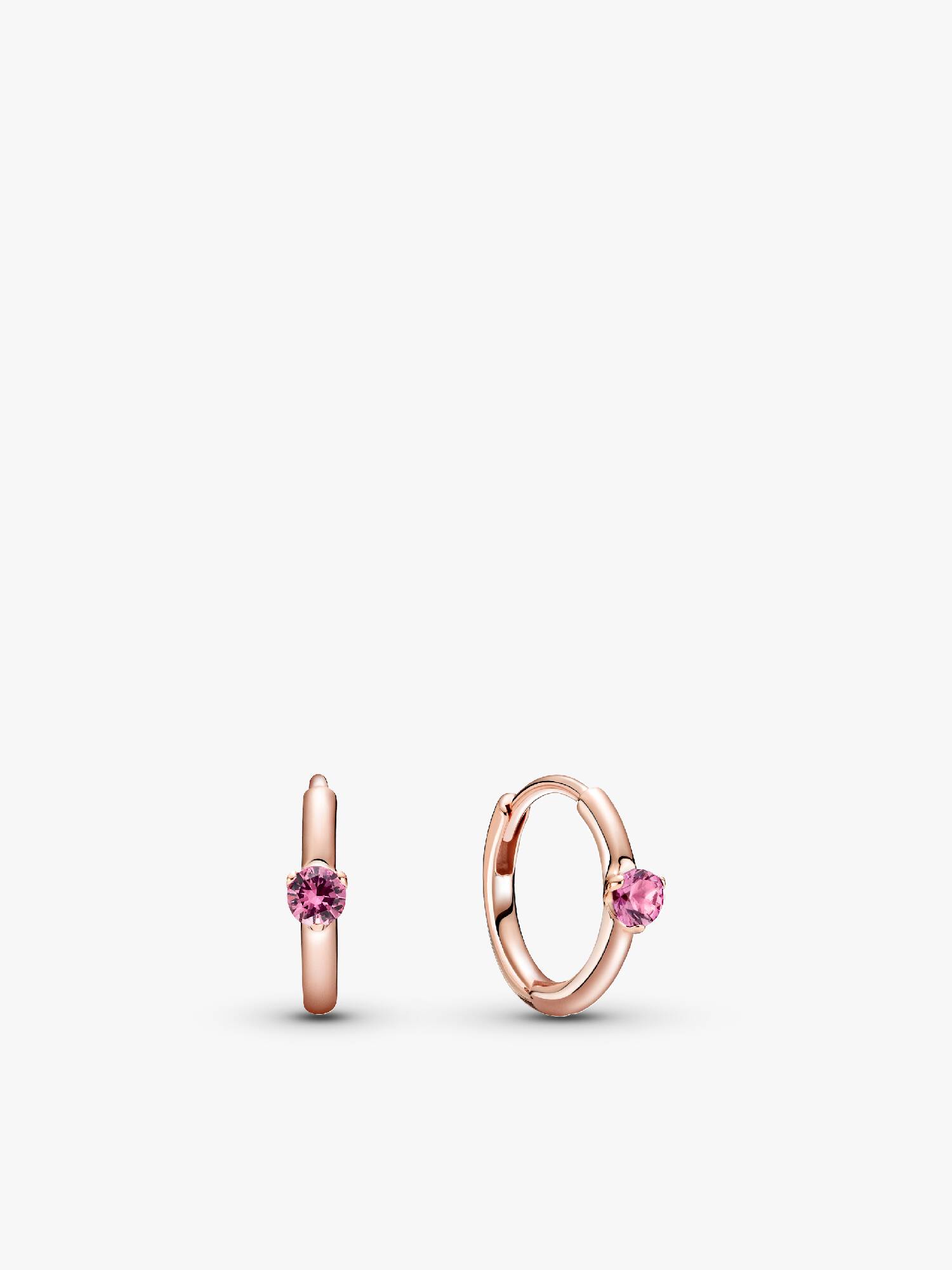 VENTE FINALE - Créoles enveloppantes à solitaire roses