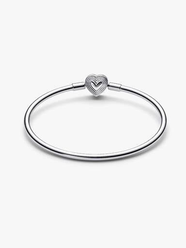 VENTE FINALE - Bracelet rigide avec fermoir cœur rayonnant