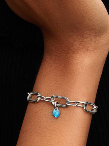 Mini charm-pendentif Cœur turquoise