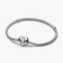 Bracelet à chaîne serpent avec fermoir de cœur Pandora Moments plaqué au platine Bracelet à chaîne serpent avec fermoir de cœur Pandora Moments plaqué au platine