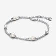 Treated Freshwater Cultured Pearl Station Chain Bracelet