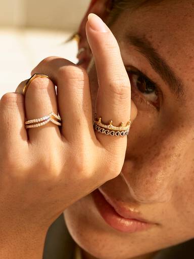 Bague ruban de cœurs
