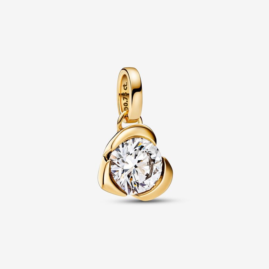 Pandora Talisman Lab-grown Diamond Heart Pendant carat tw 14k Gold