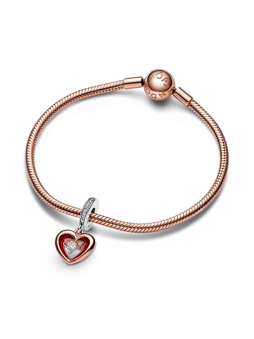 Two-tone Radiant Heart Dangle Charm