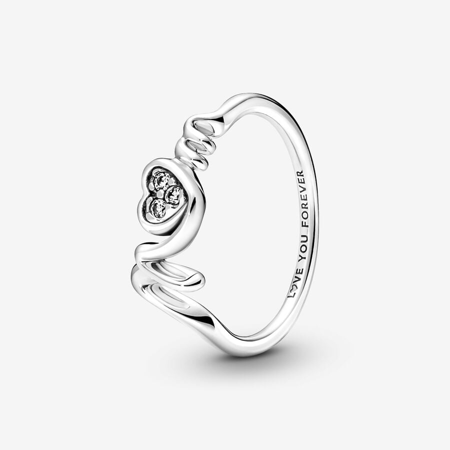 Mom Pavé Heart Ring image number 0