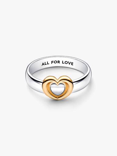 VENTE FINALE - Bague à cœur coulissant radieux deux-tons