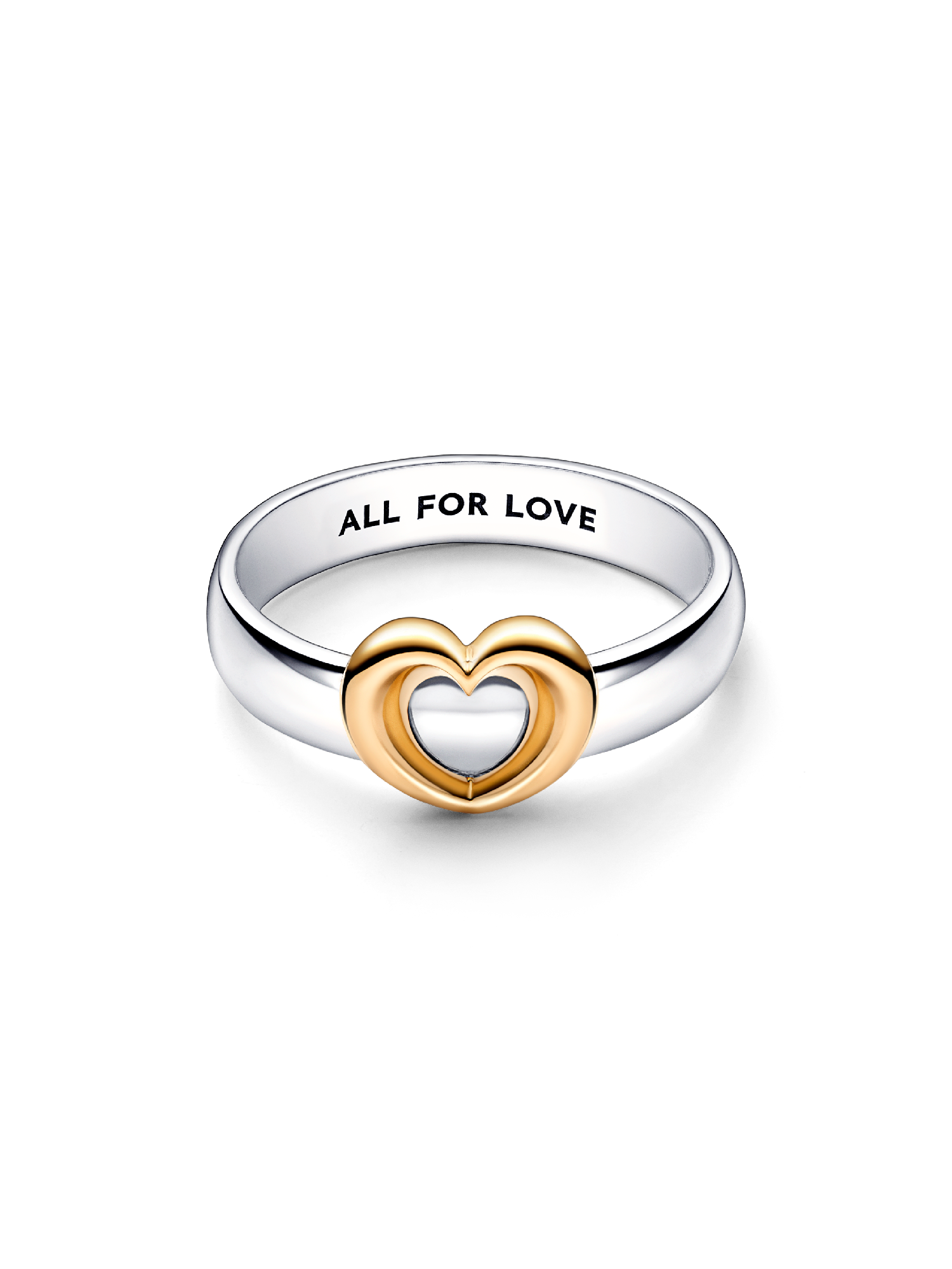 Radiant Two-tone Sliding Heart Ring