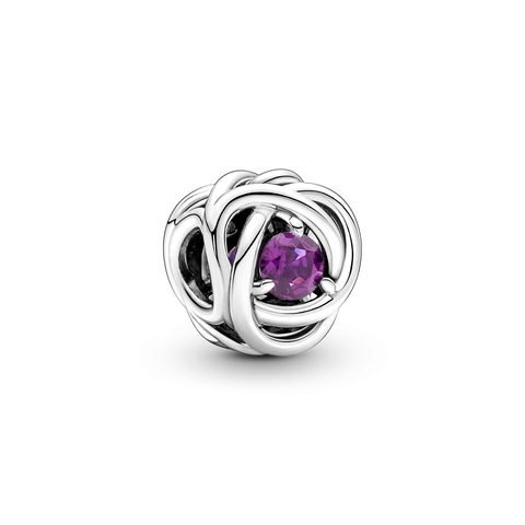 February Purple Eternity Circle Charm