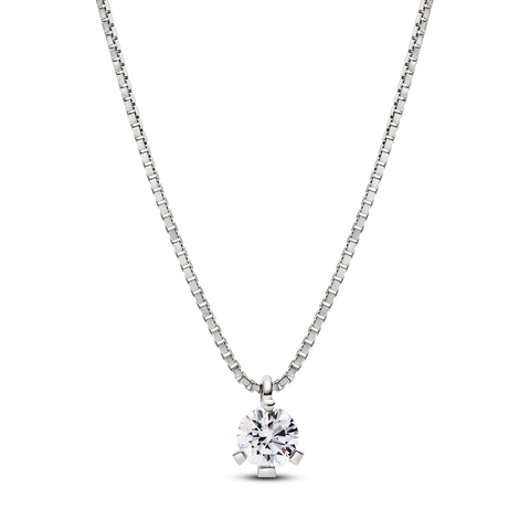Pandora Nova diamant cultivé en laboratoire collier à pendentif avec 0,50 carat tw en or blanc 14 K