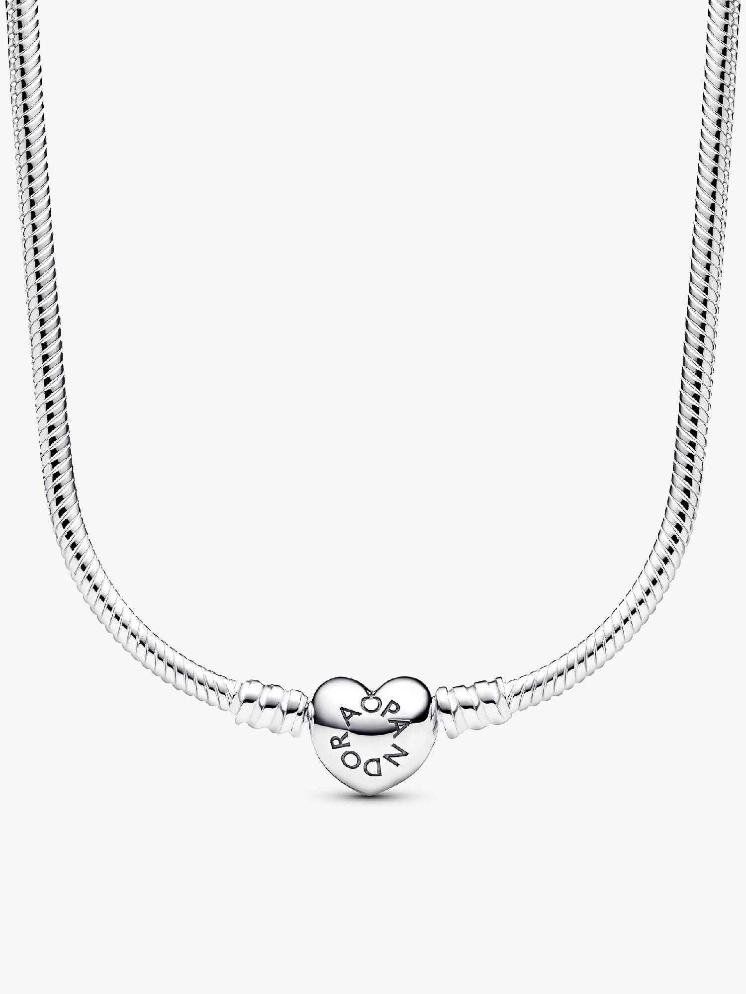 Collier à fermoir en cœur et à chaîne serpentine Pandora Moments