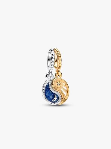 Two-tone Splittable Sun & Moon Dangle Charm