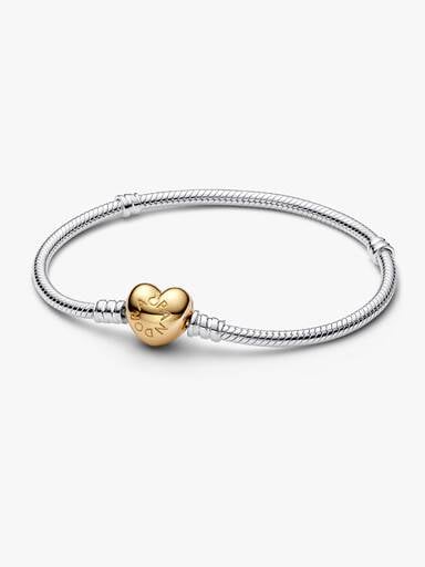 Bracelet à fermoir Cœur et à chaîne serpentine