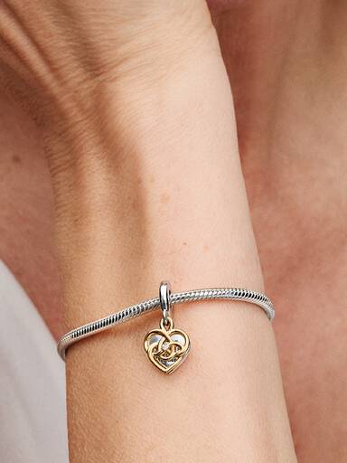 Engravable Mom Double Dangle Charm with Lab-Grown Diamond